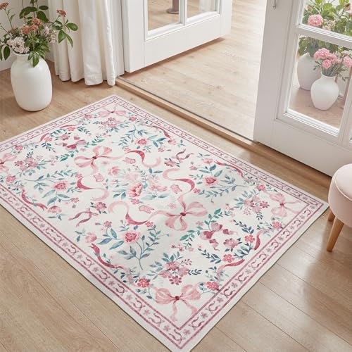 DCX Washable 2x3 Snake Rug, Beige Gothic Rug for Living Room, Soft Low Pile Carpet, Kid & Pet Friendly with Rubber Back Non Slip, Stain Resistant Rug for Bedroom Dining Room Office