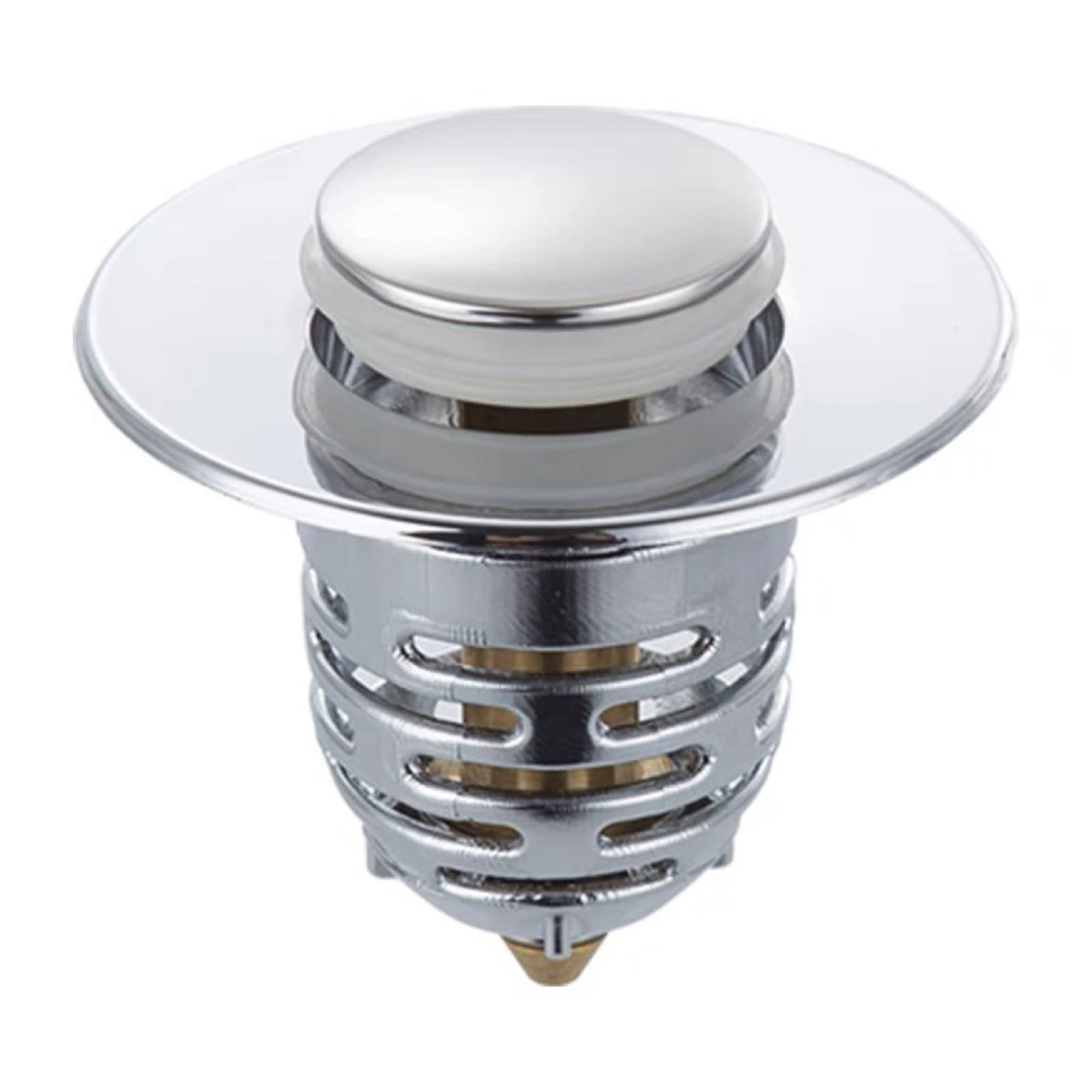 Tepengdie Pop Up Bathroom Sink Universal Stopper Basin Sink Drain Strainer Spring Core Anti Clogging Sink Drain Filter Bathroom Stainless Steel Seal Filter With Basket