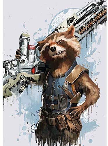Better Selection 5D Diamond Art Full Drills for Adults,DIY Cross Stitch Diamond Arts by Number Kits Round Beads Embroidery Paintings Craft for Home Wall Decor Rocket Raccoon 12 X 16 Inch