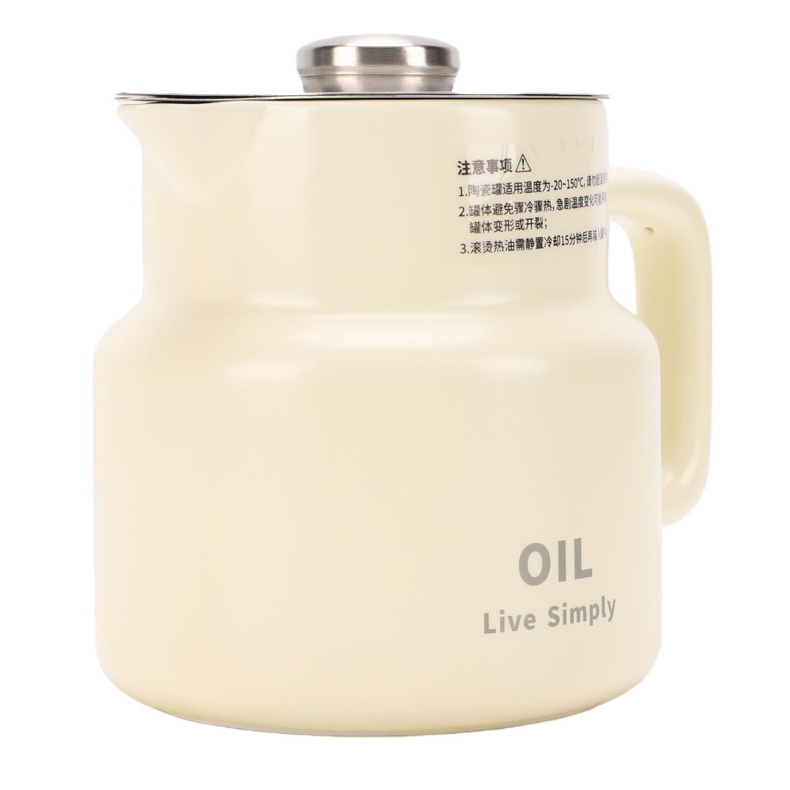 Recipiente de Grasa para Cocina, Recipiente de Almacenamiento de Aceite de Acero Inoxidable de Cerámica de 1500 Ml, de Grasa para Tocino, de con Tapa de Colador de Malla Fina Desmontable,