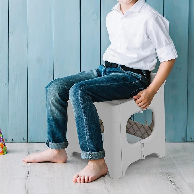 GLOWICK Mini Folding Stool for Camping and Hiking, Collapsible Heavy Duty Plastic Portable Stool Kids & Adults Lightweight Outdoor Chair for Home, Kitchen, Bathroom, Garden & Outdoor (1Pcs) 2