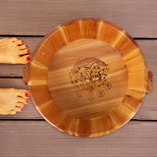 Tina de pie de madera Yardwe para masaje y pedicura miniatura 7