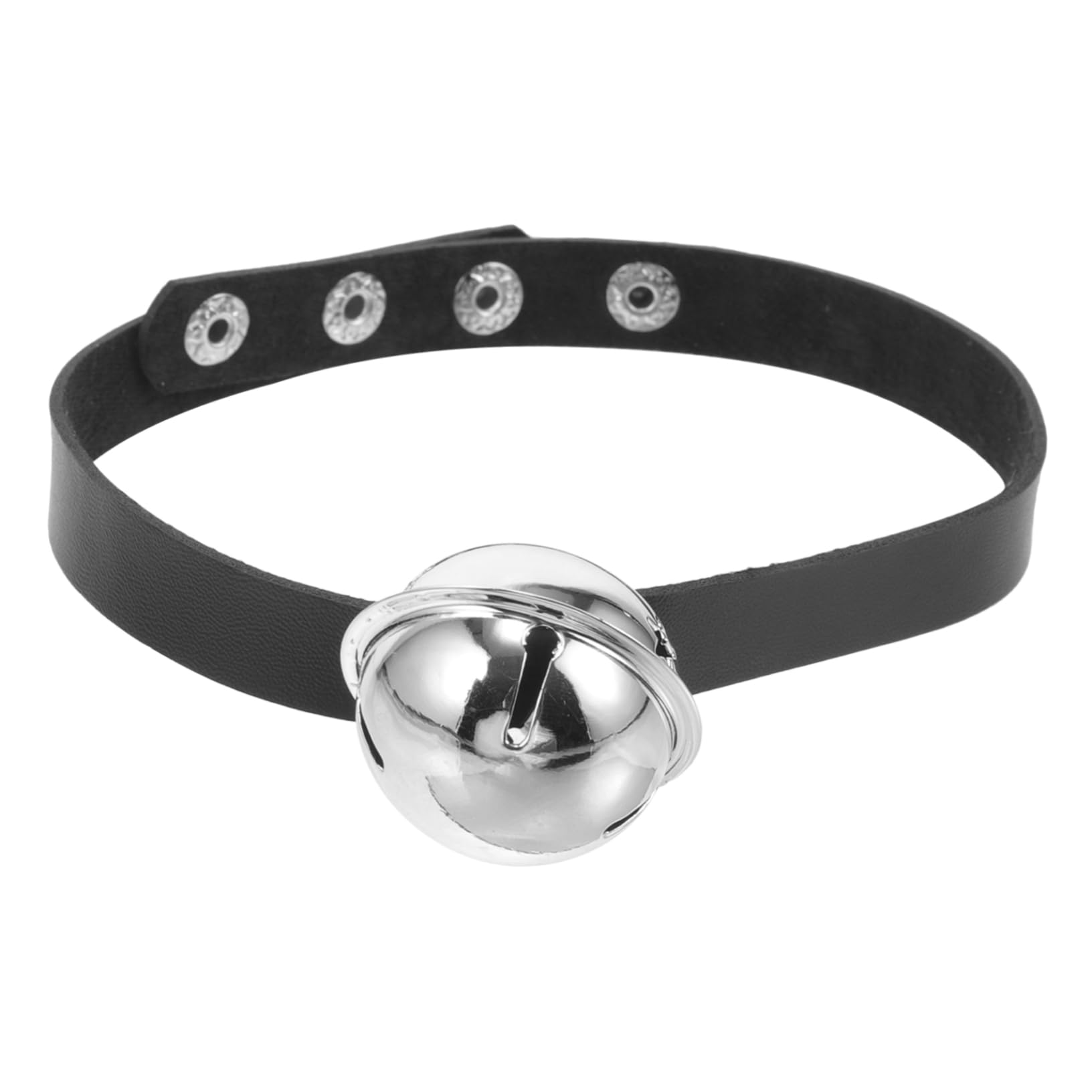 Collier pour chien réglable avec cloche PU accessoire de promenade confort
