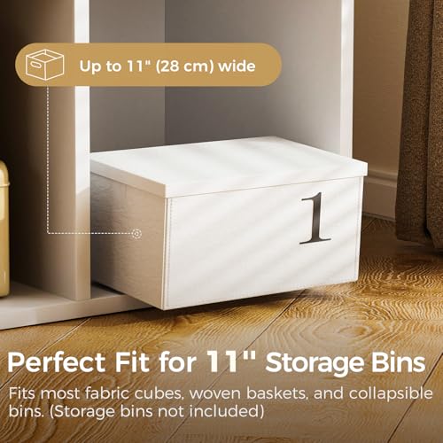 COMHOMA 8 Wood Cube Storage Organizer with Open Back and Removable Back Panels, 11In White Cube Storage Bookshelf, Cubicle Shelf Bookcase for Home Office Bedroom Living Room, Vertical or Horizontal by COMHOMA - Image 4