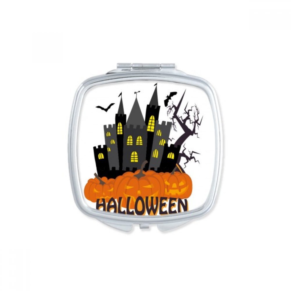 Miroir de poche Halloween citrouille mignon pour retouches maquillage en soirée et voyage