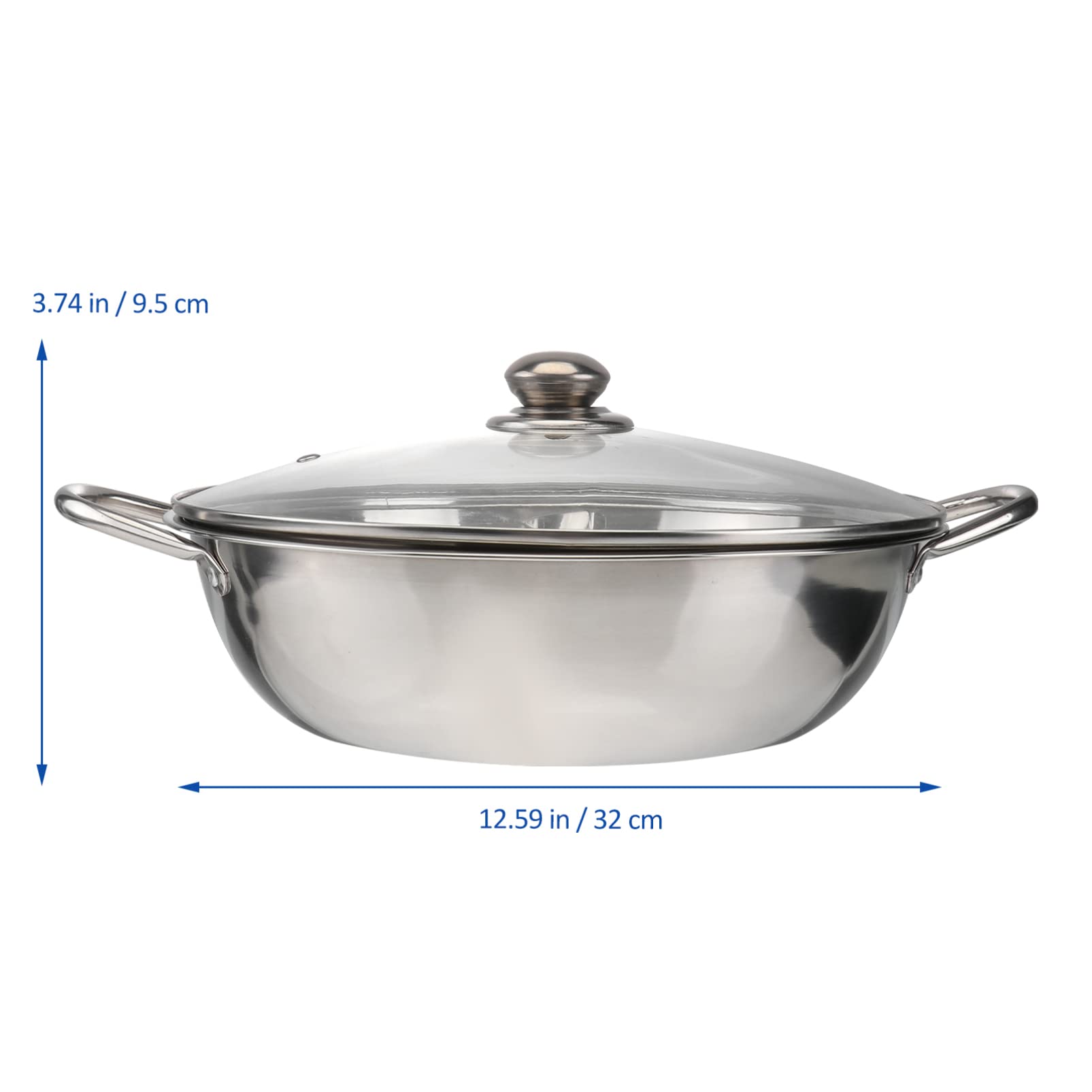 TOPBATHY Induktion Wok Elektrischer Heißer Topf Induktionskochtopf Edelstahl Isolierter Hot Pot
