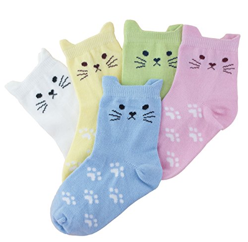 Image of Tandi Kids Girls Cotton Cute Socks Low Cut Crew Ankle No Toe Seam Pack of 5