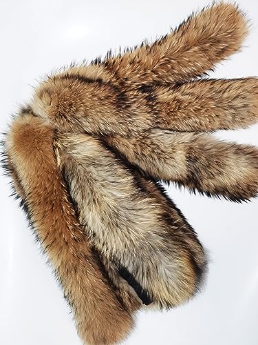 Real Hairs Collar Women Bib Hairs Scarf Raccoon Hairs Collar Head Hat Men's Hairs Universal whitetip3