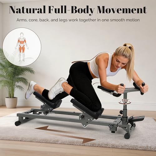 Image of EVERYMATE Exercise Crawler Machine, Spine Twist and Stretch Trainer, Full Body Cardio Machine, Builds Core Strength, Home Gym Equipment with Adjustable Hand Grips & Knee Support