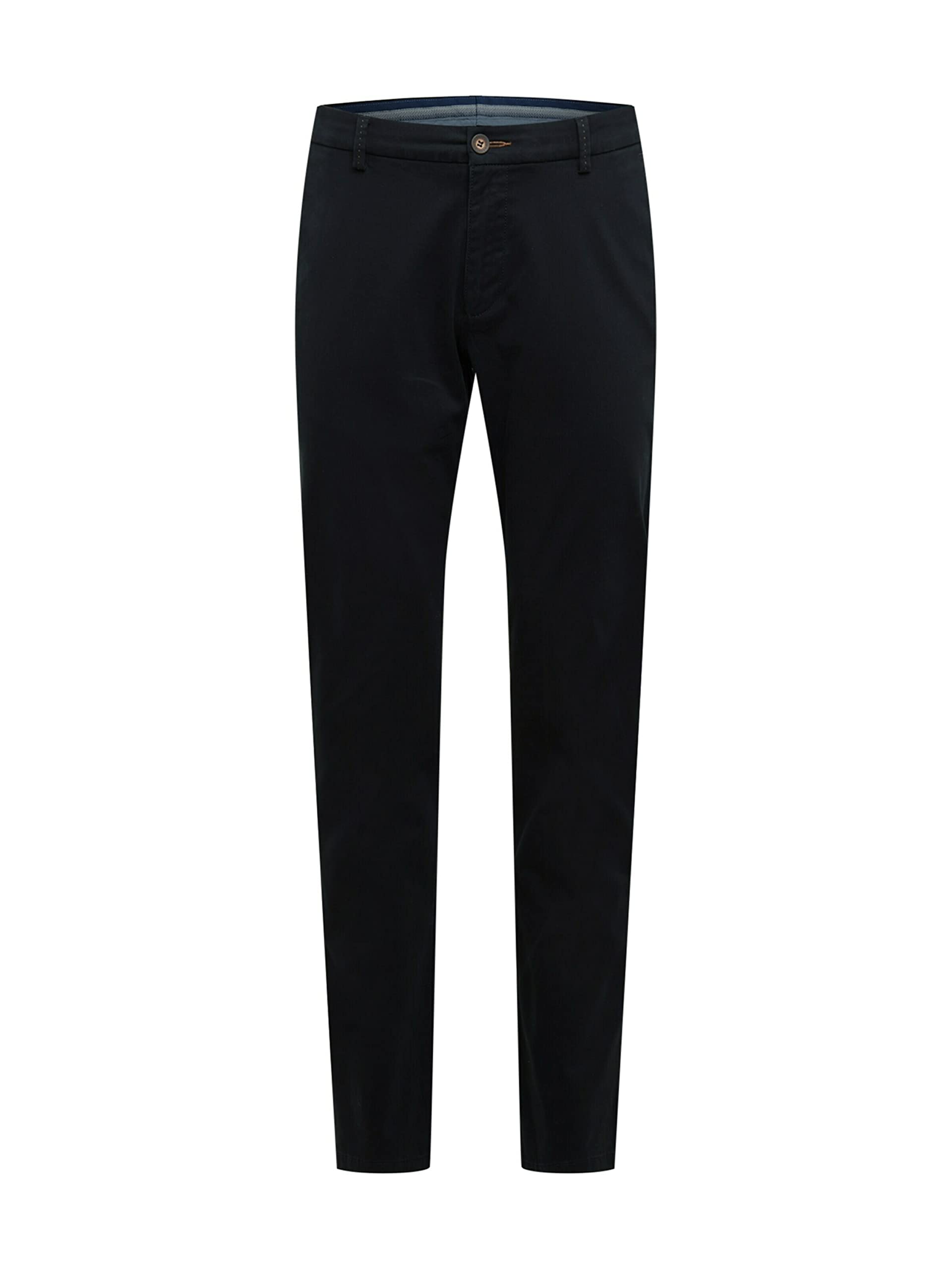 bugatti Chino Modern Fit Casual Trousers Long Stretch Cotton, Black, 35 W/30 L