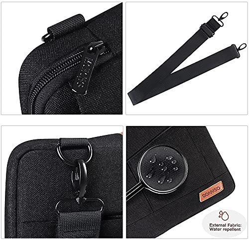 DOMISO 13 Inch Laptop Sleeve Bag Water Resistant Business Briefcase Carrying Shoulder Bag for Acer Aspire/Swift, ASUS Vivobook/Zenbook 14, Black3