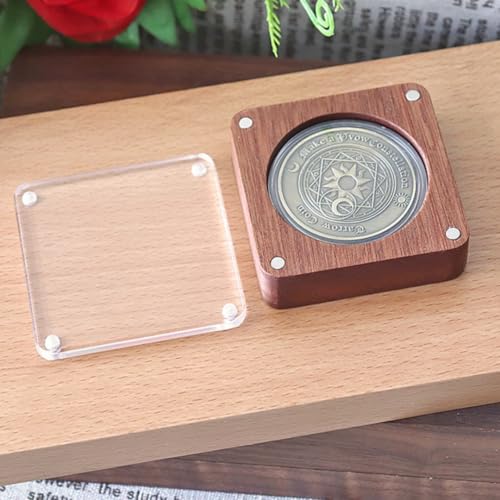 Capsulas de madera nogal para monedas 40mm miniatura 1