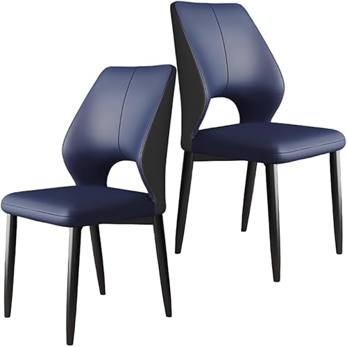 Miniatura 22 de YVYKFZD Juego de sillas de comedor simples, sillas de cocina de piel sintética, silla de comedor sin brazos con patas de metal, silla tapizada para