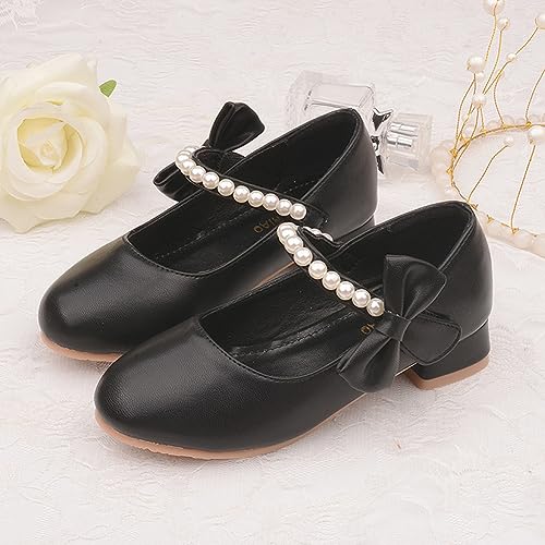 Girls PU Leather Mary Janes Shoes Low Heel Ballet Flats Wedding Party Dress Shoe2