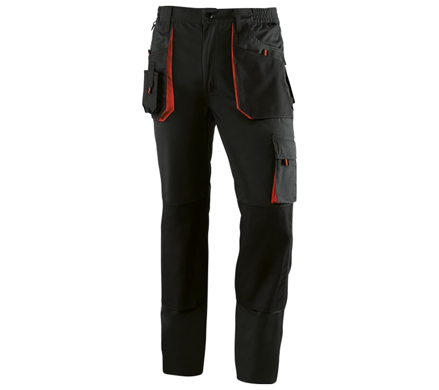 Pantalon de chantier Juba noir orange pour artisan et bricolage en taille 3XL