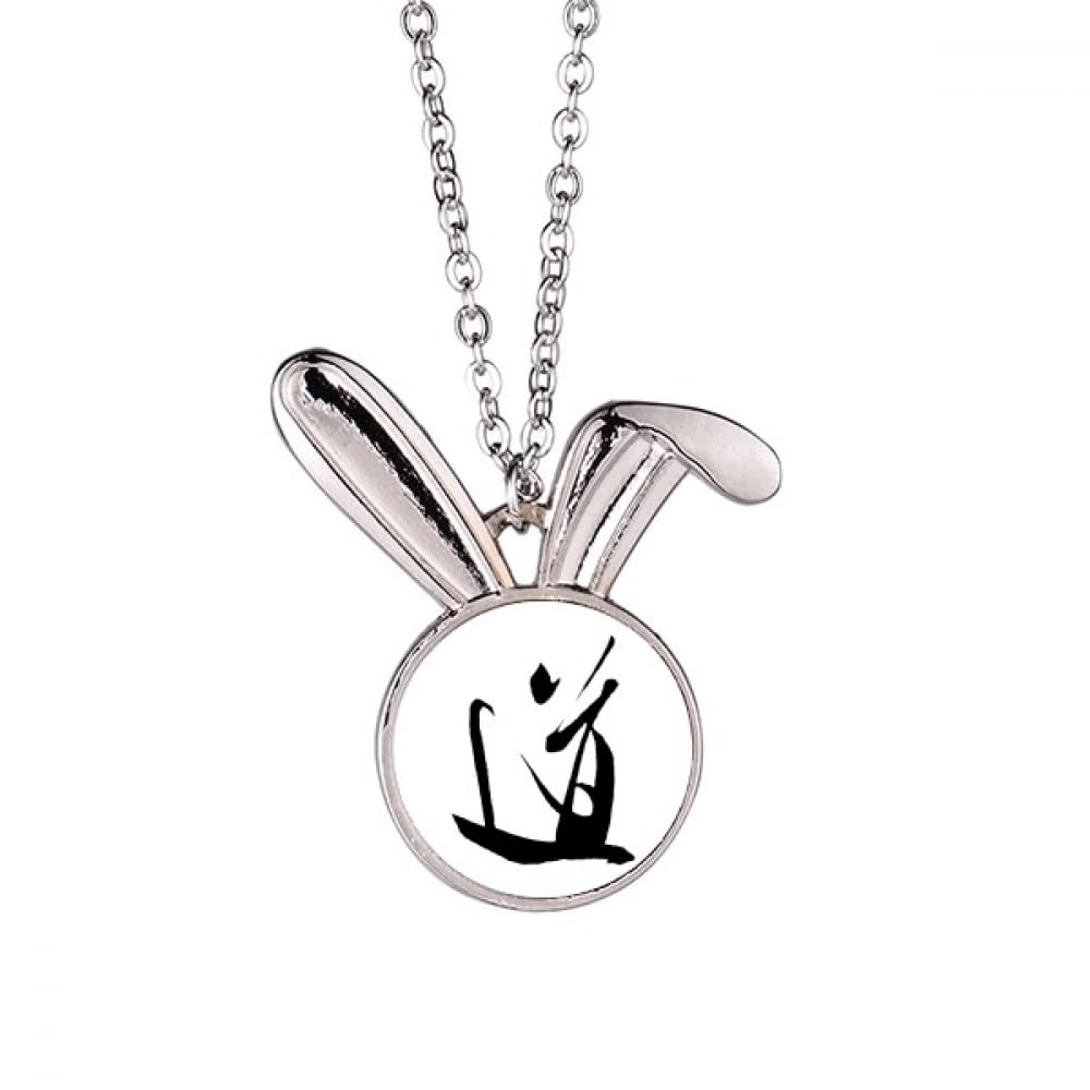 Collier lapin Dao China pendentif géométrique Art déco tendance - 5