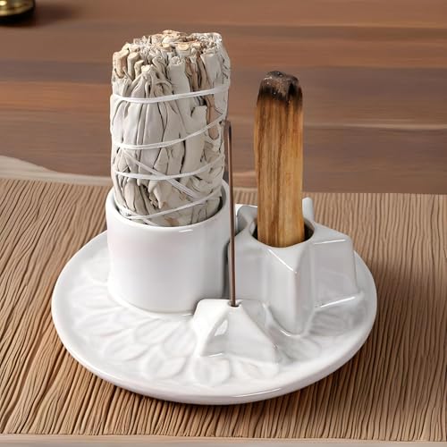 Brûleur à bâtonnets d'encens et support multifonctionnel bougie pour détente - 8