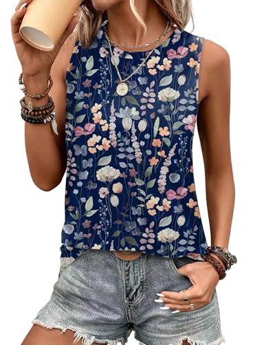 Womens Tank Tops Trendy 2026 High Neck Summer Tops Dressy