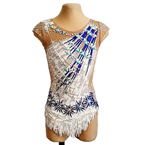 Women's Dance Artistic Gymnastics Leotard Activewear Diamond Diamond Girls Figure Ice Skating Competition Costumes,A,15/16