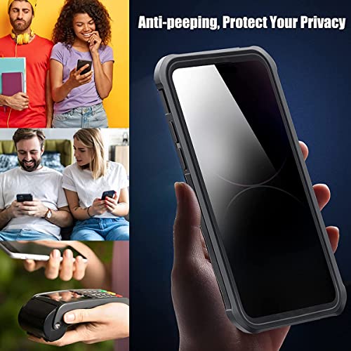 OMGZONE Privacy Case for iPhone 12/iPhone 12 Pro,Screen Protector built-in Anti Peeping Tempered Glass Full Body Case,360 Degree Shockproof Bumper Case for iPhone 12/12 Pro,Black - Image 3