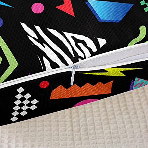Housse de coussin Memphis réversible lot de 2 décorative géométrique 45x45 - 5