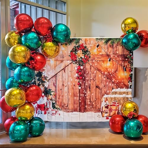 Image of 12PCS Metallic Red Round Foil Balloons 22 inch 15 inch 10 inch Large Mylar Balloons | Shiny Red 4D Ball Balloons for Birthday Party, Graduation, Wedding, Christmas, New Year, Disco Prom Party Decorations
