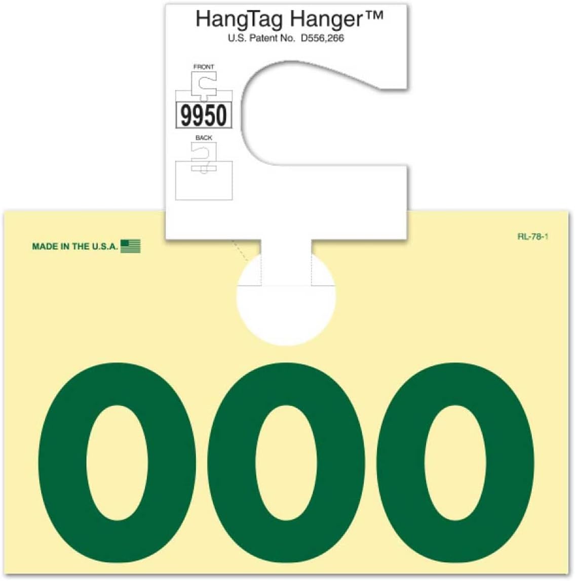 Hangtag Hanger Adapter - 3 x 3.5 Inch White Card Stock, Automotive Dispatch Number Hang Tag Extender, Hang Tag Visibility Adapter for Dealership, Retail Display - Pack of 400