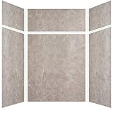 Transolid EWKX606096-42 Expressions 6-Panel Shower Wall Kit with Extension, 60-in L x 60-in W x 96-in H, Dover Stone