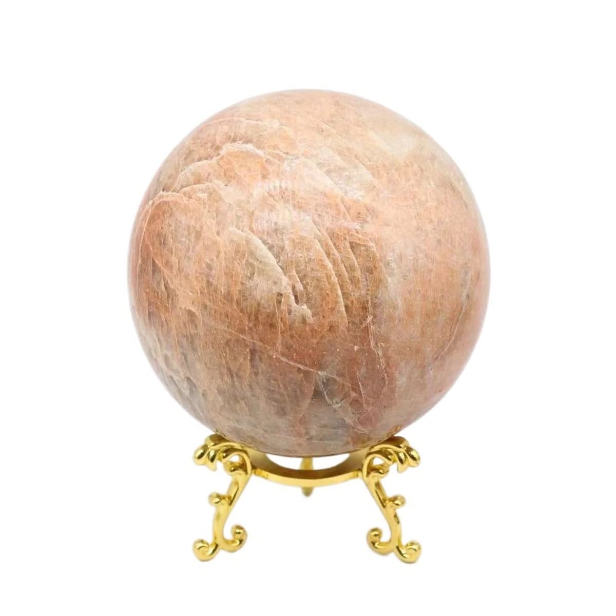 Cristal de meditación Natural 1 PCS 50 mm-80 mm Natural Peach Moonstone Crystal Ball, for la decoración del hogar Piedra de Cristal (Color : 1pcs 60mm)