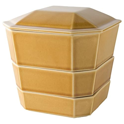 美濃焼 小田陶器 隅切重箱(sumikiri jyubako) 重箱4点セット(小皿は含まず) うす飴