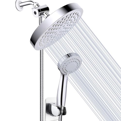 7JI Sistemi doccia, Sistemi doccia senza rubinetto, Sistemi doccia a incasso, Docce a pioggia, Doccetta con 3 modalità d'acqua, Tubi flessibili in acciaio inox, Soffioni e doccette, ABS, cromata
