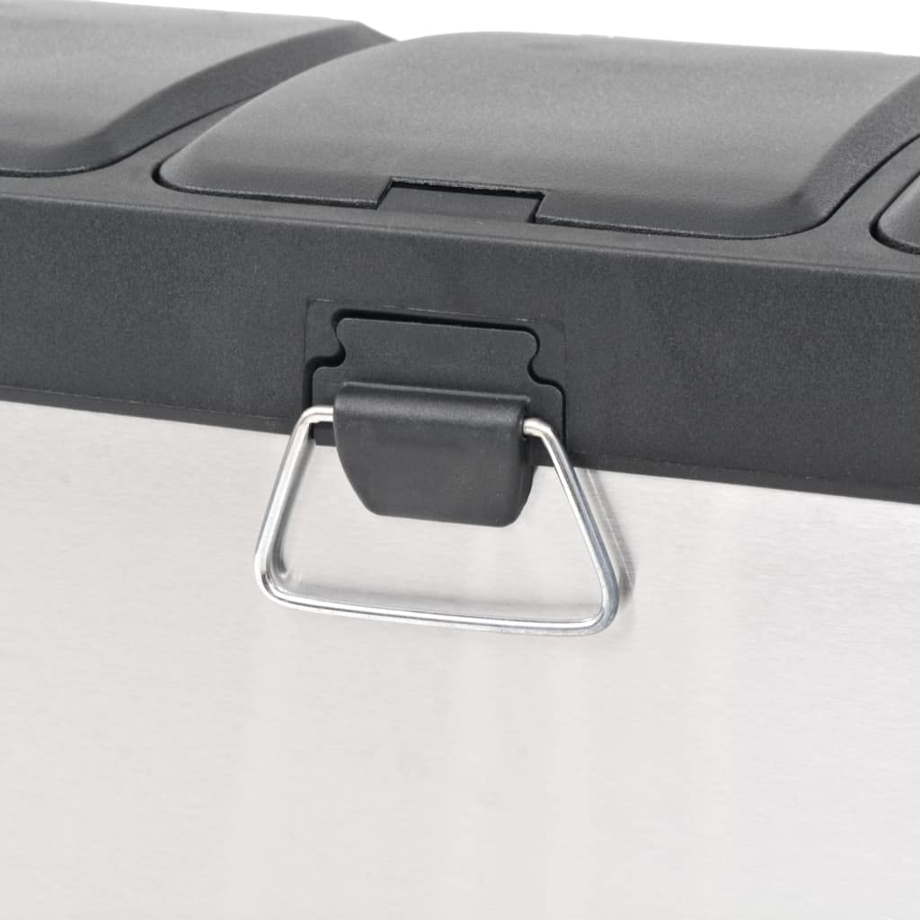 Recycling Treteimer Edelstahl 24 L für Küche, Haushalt, Büro