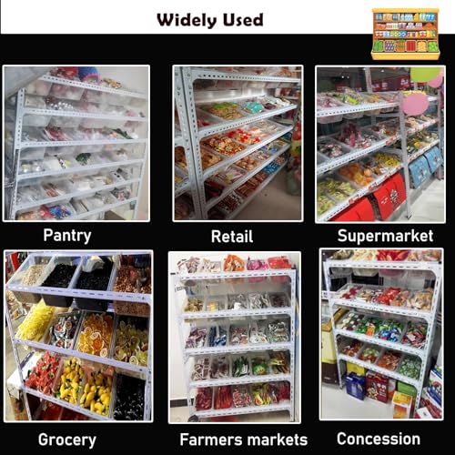 Organizador de frutas y verduras, estante de supermercado independiente para refrigerios 6