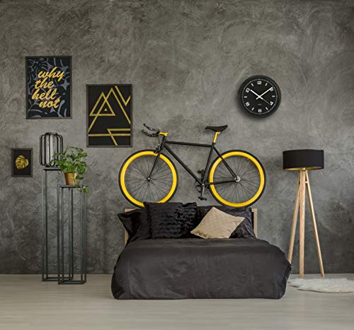 Bernhard Products Black Wall Clock Silent Non Ticking 11 Inch Battery Operated Quartz Sporty Watch Style For Bedroom/Gym/Office/Home/Kitchen/Classroom Gift, Sweep Movement (Sport Black) #TOP6