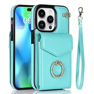 NOGRAX Hoesjes telefoonhoesje voor iPhone 14 13 12 Mini 11 Pro X Xs Max Xr Plus Se 2020 Portemonnee Kaarthouder Stand Back Cover-voor iPhone 13Pro Max, mintgroen