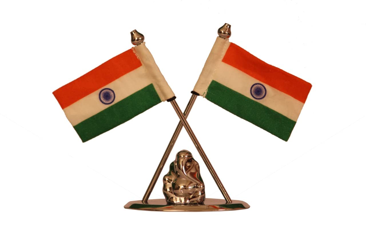 BLUZON Golden Metal Indian Flag With Ganpati For Car Dashboard, Flag For Office Table, Flag for Study Table (B0BBRQZZ4G) Amazon Price History, Amazon Price Tracker