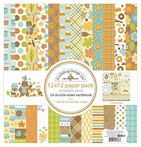 Doodlebug Double-Sided Paper Pack 12"X12" 12/Pkg-Pumpkin Spice