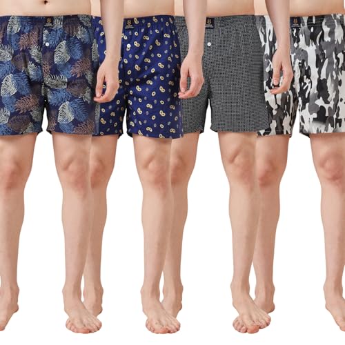 Image of Urban Scottish Ultra-Comfortable Men's Boxer Pants (Pack of 4), 100% Cotton with Stylish Print, Soft & Stretchy Elastic Waist Band, Dynamic Movement & Hardwearing Stitching,Breathable Gentle Snug Fit