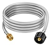 コールマンストーブ、ウェーバーQグリル、ミスターバディヒーター、ブラックストーングリドル、ポータブルヒーターなどのための5-40ポンドのプロパンタンクへの12フィートのプロパンアダプターホース、プロパンホース延長アダプター1ポンドから20ポンドコンバーター。