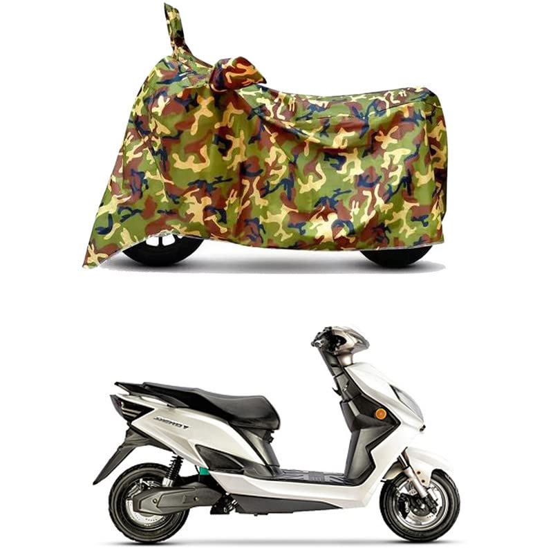 Image of Waterproof 100% PVC Coated Bike Scooty Two Wheeler Body Cover Compatible for Evolet Derby Classic /UV-Rays /Heat Protection /Birds Dropping /Scratchproof /Dust Proof [6X6 Jungle Print]