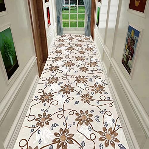 Alfombra de pasillo largo con diseño nórdico flor de sol en medida 0.8x2m color A 3