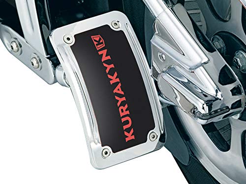 Kuryakyn 9251 Motorcycle Accent Accessory: Curved License Plate Holder and Frame with LED Illumination Lighting, Vertical Side Mount, Chrome