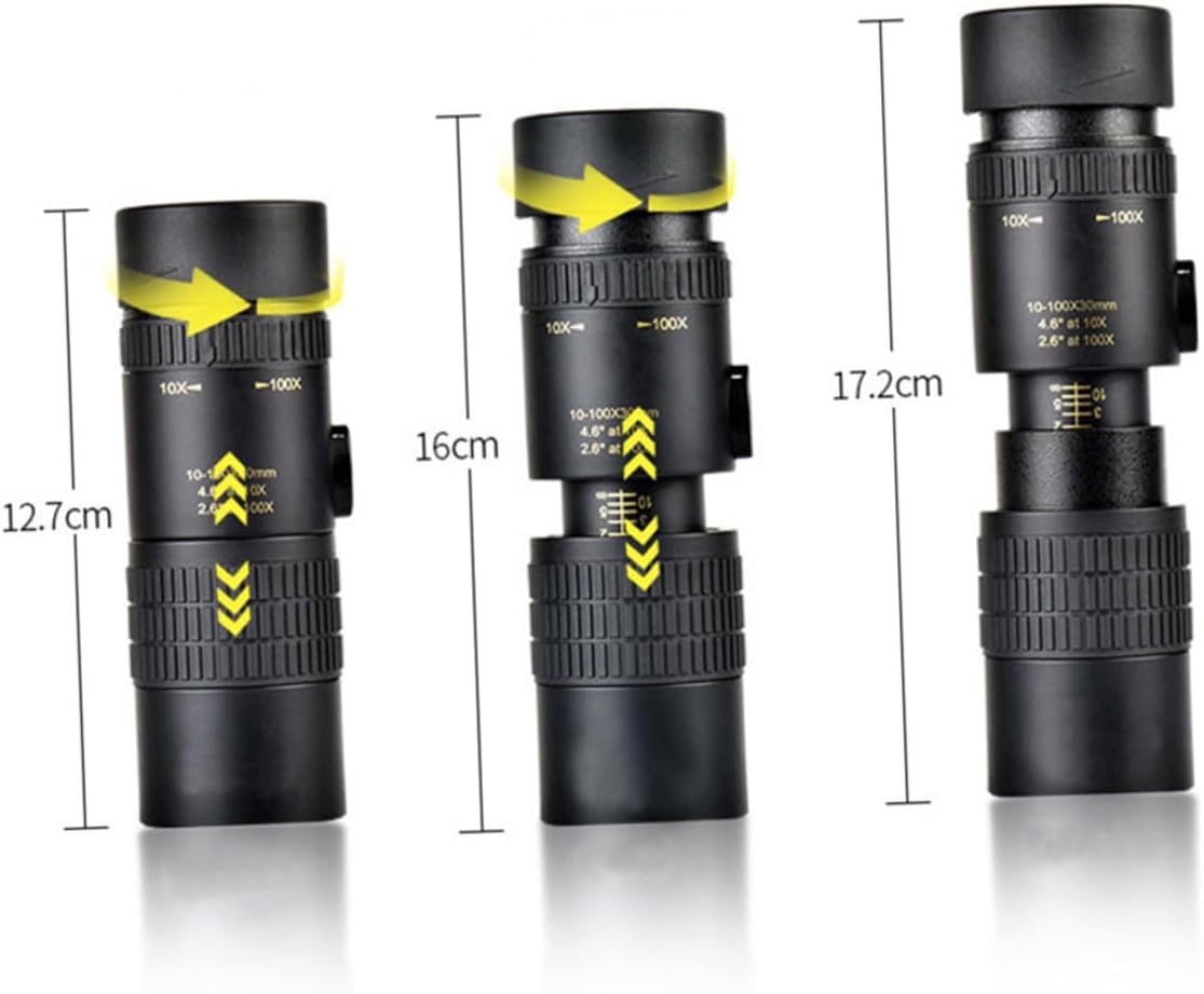 LABRIMP 10-30x30 Zoom Monocular Telescope for Cell Phone Photography, Portable Pocket Optical for Outdoor Travel, and Camping (no Tripod, Black)