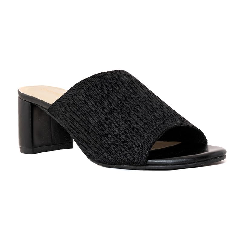 Khadims Sharon Black Block Heel Mule Slip On Sandal for Women (6890116) (B0CJTRMWRM) Amazon Price History, Amazon Price Tracker
