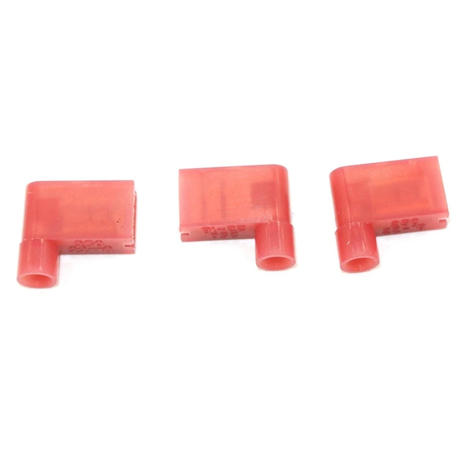 REIUAFWYGV 500pcs FLDNY1.25-250 Red Flag Female Terminal Insulated flag 6.3mm Right Angle Crimp Terminals