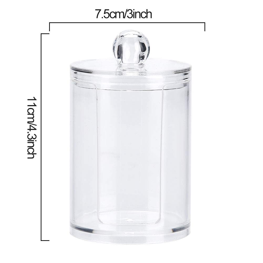 Restokki Stylish Makeup Cotton Pad Holder - Clear Acrylic Organizer for Bathroom Canister, Store and Display Cotton Pads with Elegance