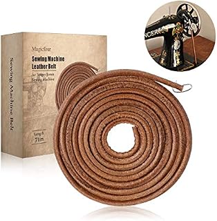 Magicfour Sewing Machine Belt, 71" 3/16" Leather Belt Treadle Parts with Hook