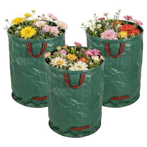 Sacos para aspiradoras de hojas, juego de 3 piezas con asas, bolsas de hojas con asas reforzadas, para jardín, camping, paisajismo, limpieza y hogar
