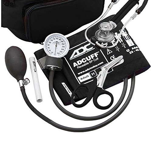 ADC Pro's Combo IV Adult Fanny Pack Essentials Kit with Prosphyg 760 Pocket Aneroid Blood Pressure Sphygmomanometer, Adscope 641 Sprague Stethoscope, 7.25