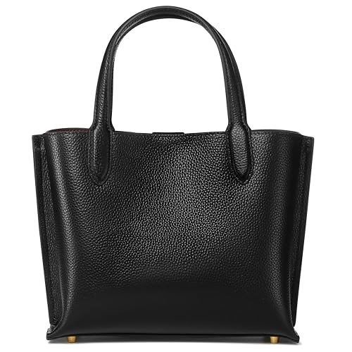 Bolso Tote de Cuero Genuino para Mujer Mediano Negro miniatura 2